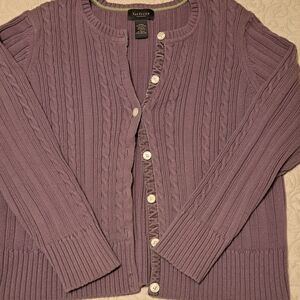 Van Heusen Women's Purple Cable Knit Sweater